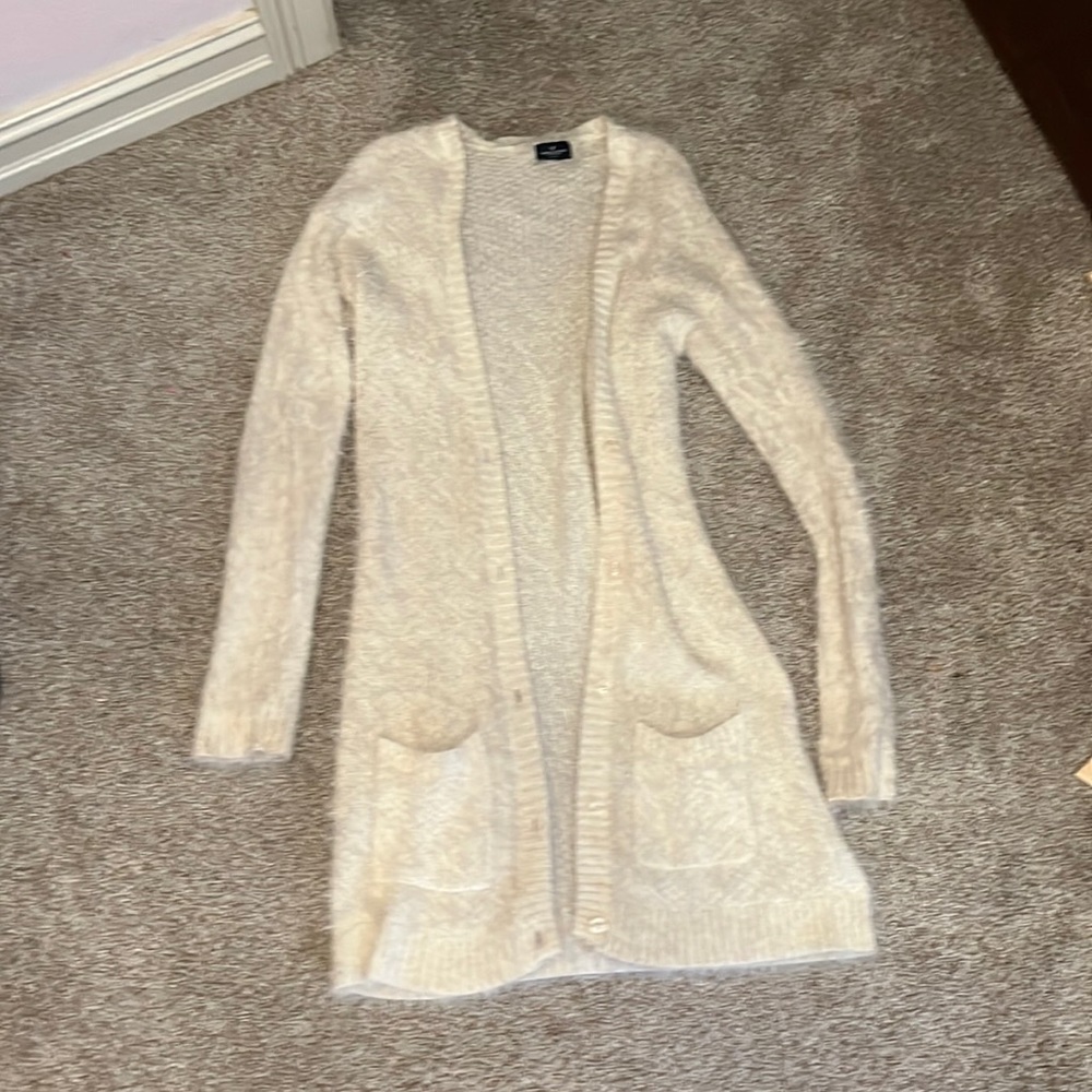 Fuzzy American eagle cardigan